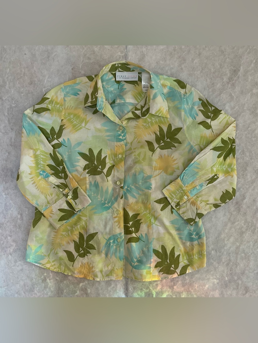 first issue Leaf Print Button Up Shirt (SKU671)
